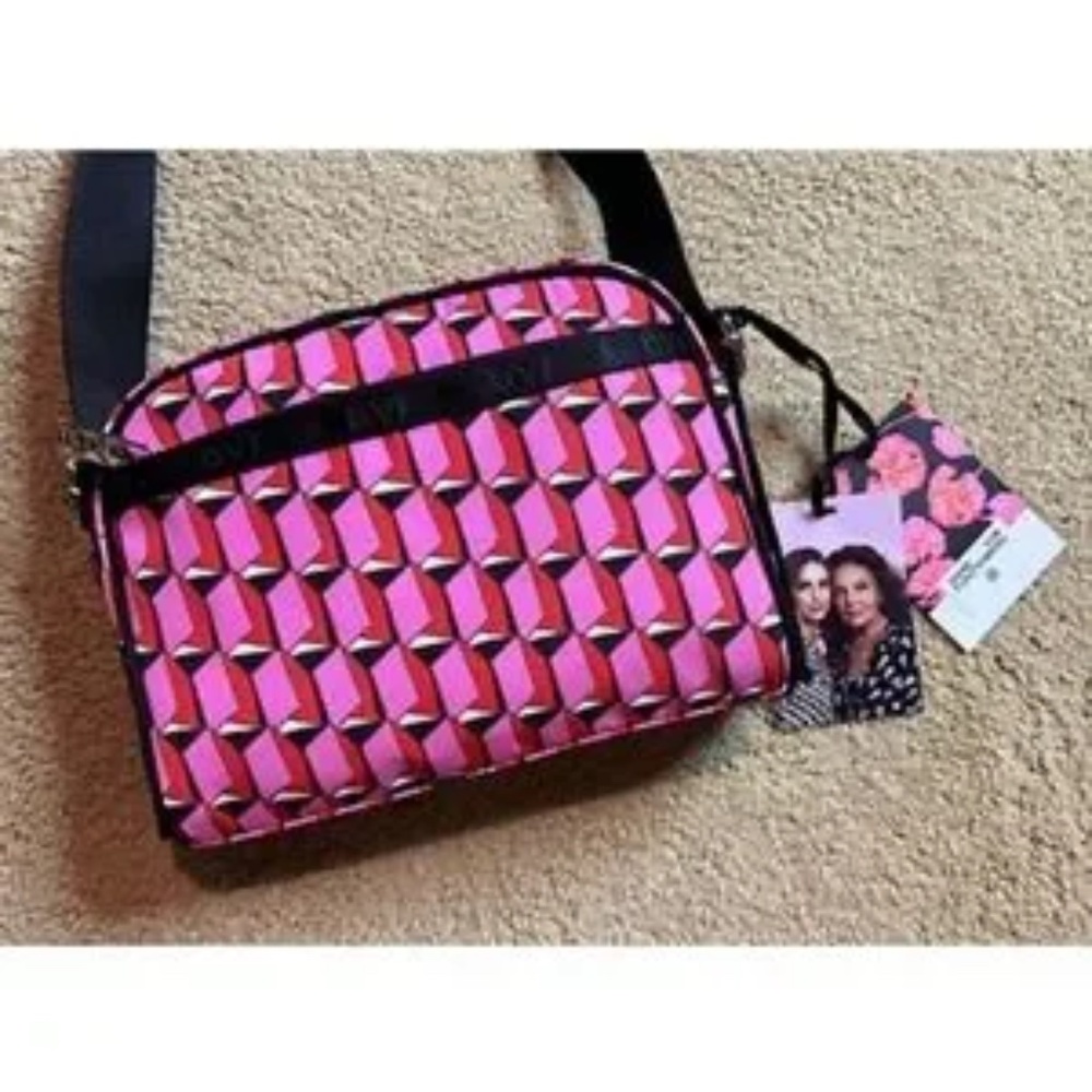 Diane Von Furstenberg x Target Pink Black  Crossbody Bag New